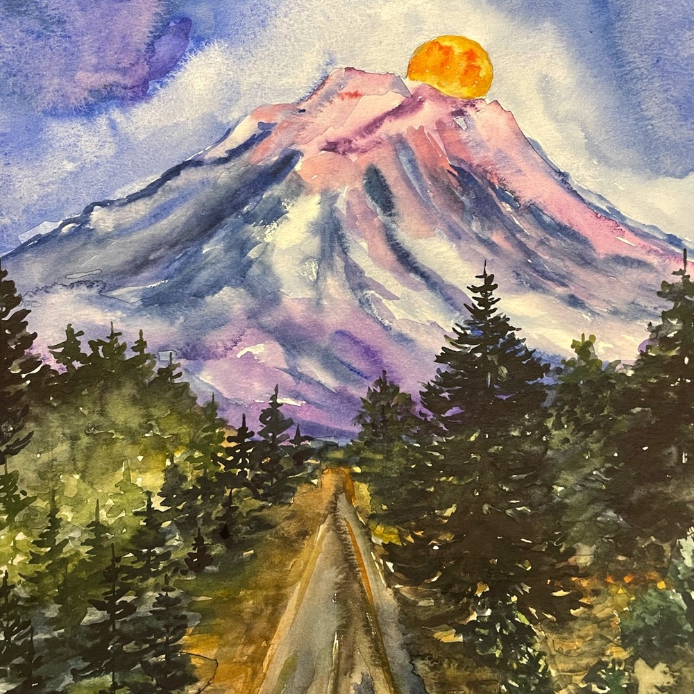 Watercolor landscape painting 🖼